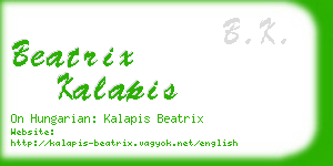beatrix kalapis business card